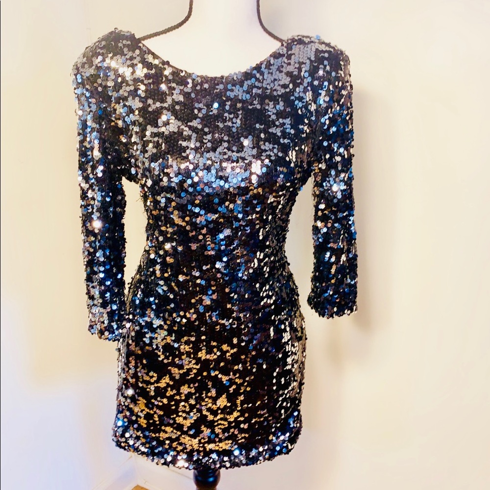 80’s style short sequined dress